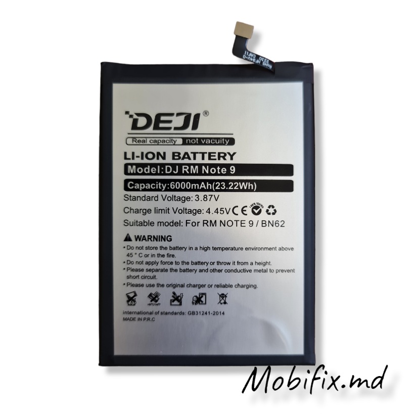 Аккумулятор BN62 для Xiaomi Redmi Note 9, 9T, Poco M3 Deji 6000mAh Аккумулятор BN62 для Xiaomi Redmi Note 9, 9T, Poco M3 Deji 6000mAh