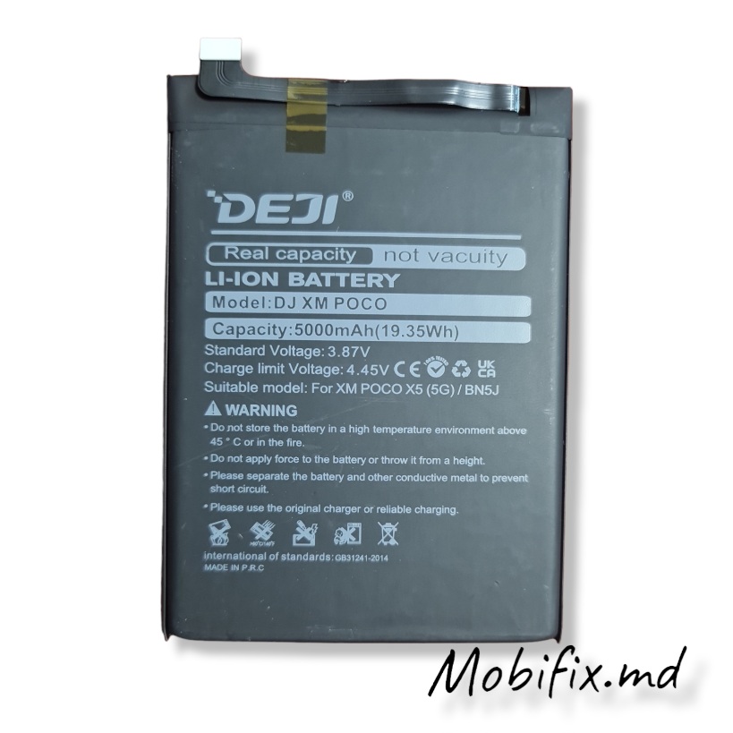 Аккумулятор BN5J для Xiaomi Redmi Note 12 5G, Poco X5 Pro Deji 5000mAh