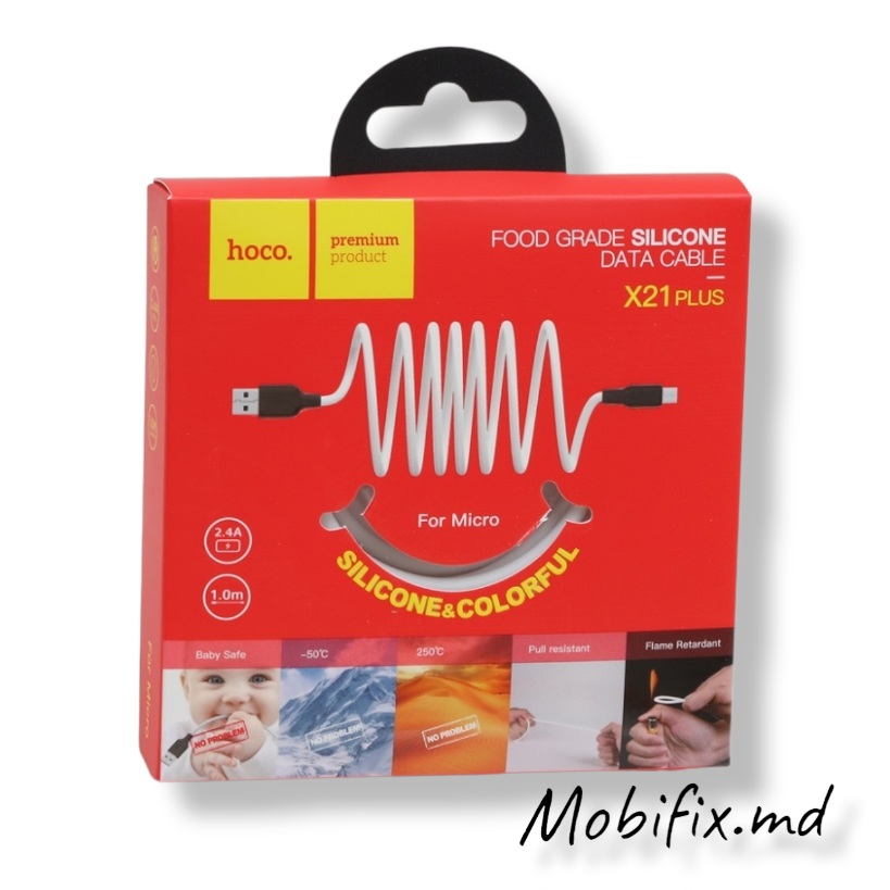 Кабель MicroUSB HOCO X21 Plus Silicone 1m (white)