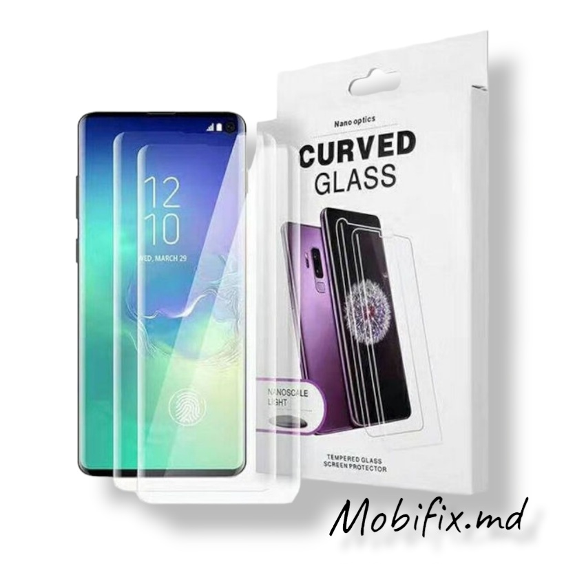 Защитное стекло Samsung S10+ Plus Slim Full Glue + Lamp Clear  Защитное стекло Samsung S10+ Plus Slim Full Glue + Lamp Clear